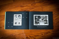 Page de passeport et soirée Fado dans le livre "Accepte-le, Un Album portugais 1919-1979" de Céline Gaille 